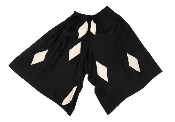 Y's Diamond Discharge Printing Cupra Dropped Crotch Pants K-164877_002