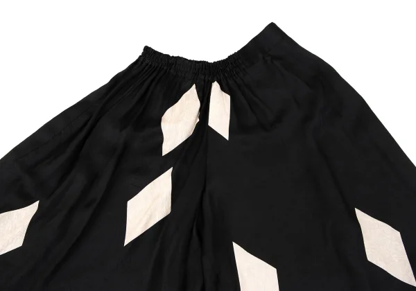 Y's Diamond Discharge Printing Cupra Dropped Crotch Pants K-164877_003