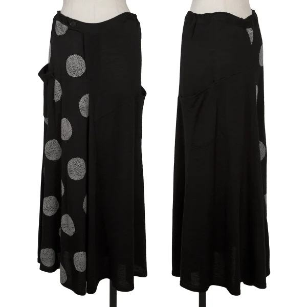 Y's Dot Embroidery Wool Knit Skirt Black 2 K-164878_001