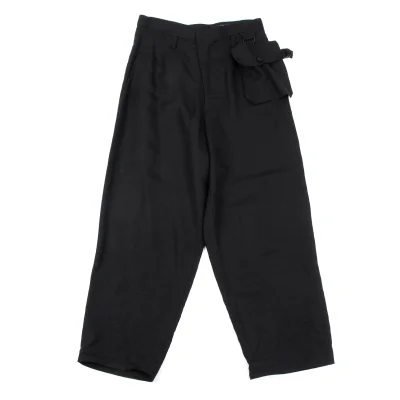 Y's Linen Rayon Pocket Design Dropped Crotch Pants