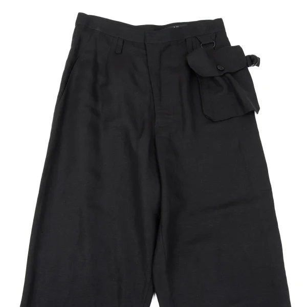 Y's Linen Rayon Pocket Design Dropped Crotch Pants K-164881_002