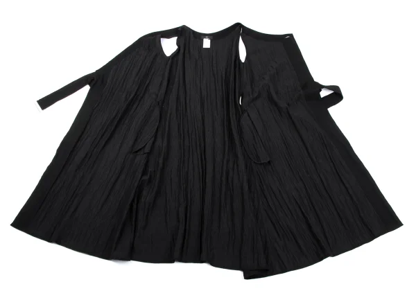 Y's Rayon Cotton Washer Sleeveless Wrap Dress K-164885_010