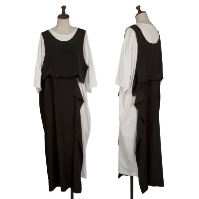 Y's Crepe de Chine Switching T-shirt Dress