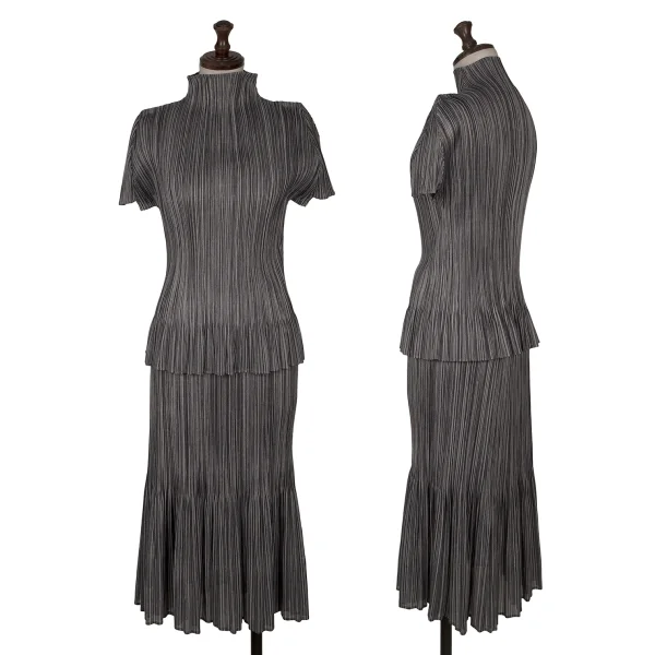 PLEATS PLEASE Hem Frill Pleated High Neck T Shirt K-164899_011