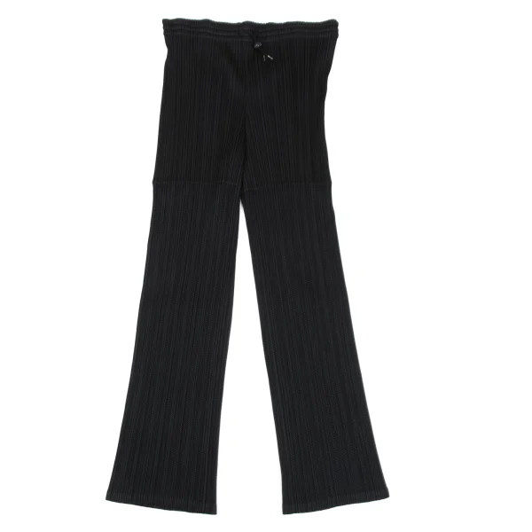 PLEATS PLEASE Mesh Pleats Switching Drawstring Pants Black 1 K-164904_001