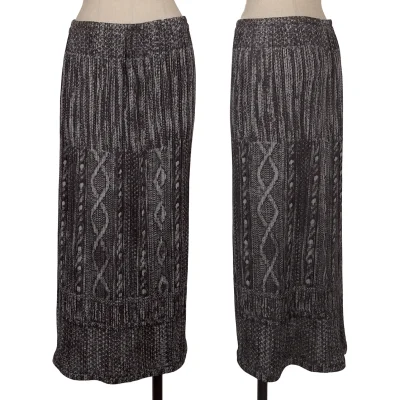 PLEATS PLEASE Cable Knit Print Pleats Skirt