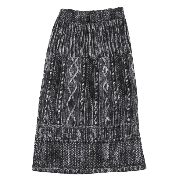 PLEATS PLEASE Cable Knit Print Pleats Skirt K-164907_002