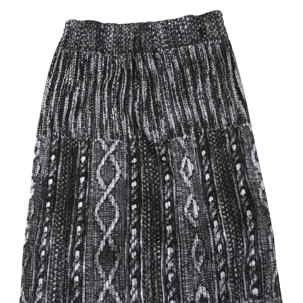 PLEATS PLEASE Cable Knit Print Pleats Skirt K-164907_003