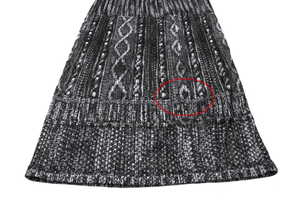 PLEATS PLEASE Cable Knit Print Pleats Skirt K-164907_007