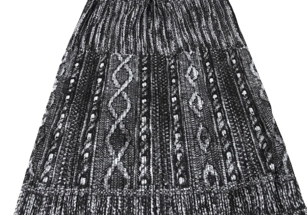 PLEATS PLEASE Cable Knit Print Pleats Skirt K-164907_009