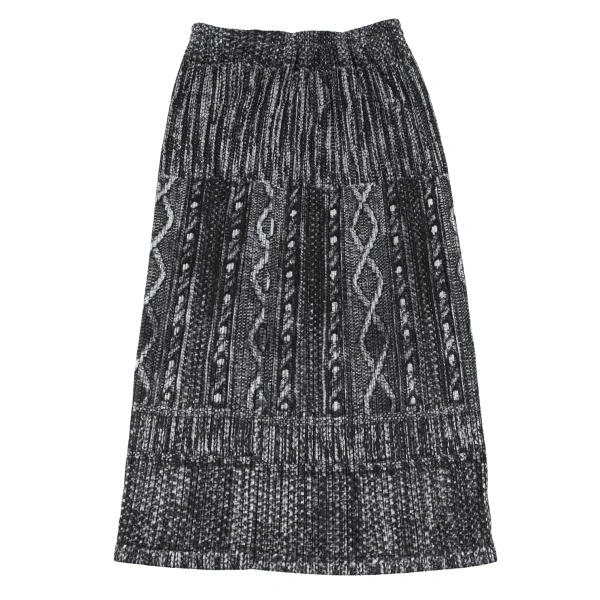 PLEATS PLEASE Cable Knit Print Pleats Skirt K-164907_011