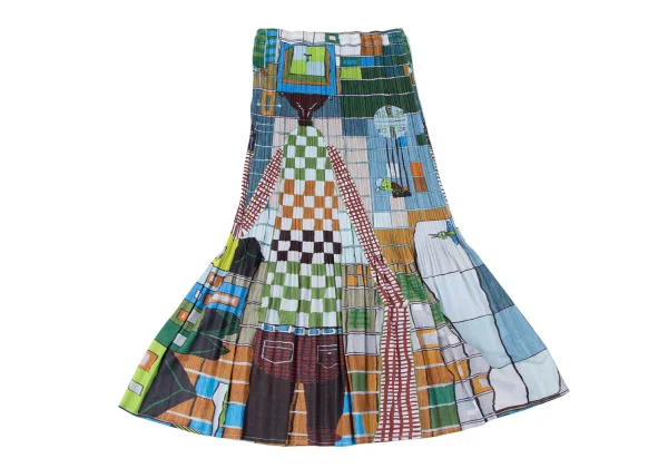 PLEATS PLEASE Graphic Printed Flare Skirt K-164909_008