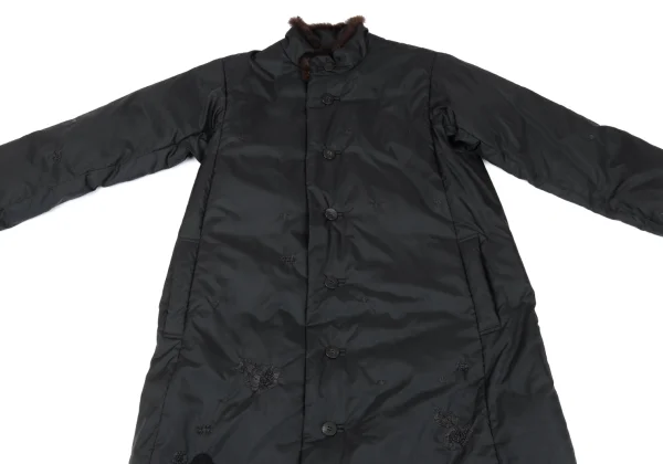 ISSEY MIYAKE HaaT Mink Fur Neck Embroidery Design Down Coat K-164910_003