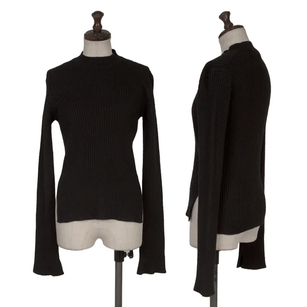tricot COMME des GARCONS Wool High Neck Rib Knit Black S-M K-164916_001