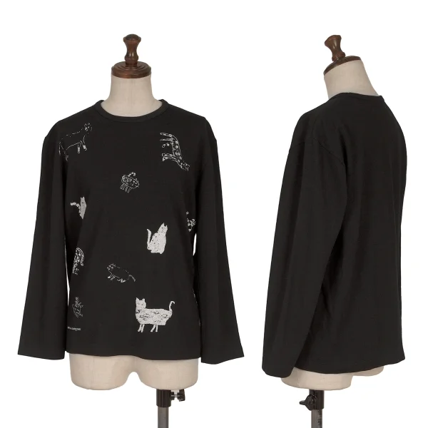 COMME des GARCONS Cat Print Top Black S-M K-164917_001