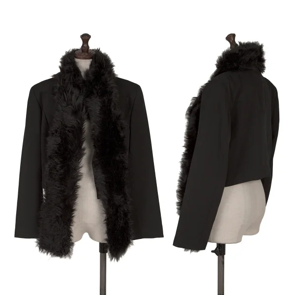 COMME des GARCONS Acrylic Fur Docking Spencer Jacket Black M K-164919_001