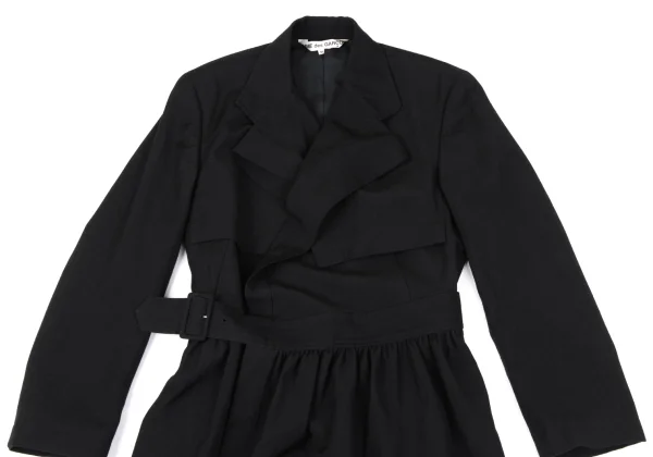 COMME des GARCONS Wool Lapel Design Herringbone Belted Coat K-164922_003