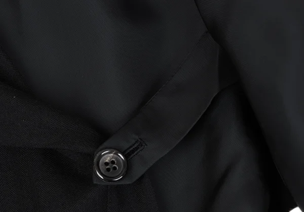 COMME des GARCONS Wool Lapel Design Herringbone Belted Coat K-164922_011