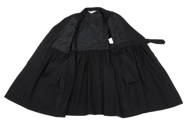 COMME des GARCONS Wool Lapel Design Herringbone Belted Coat K-164922_012