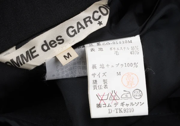 COMME des GARCONS Wool Lapel Design Herringbone Belted Coat K-164922_019