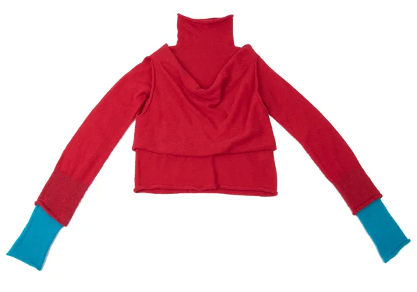 ISSEY MIYAKE Alpaca Blend Folded Layered Knit Sweater K-164932_002