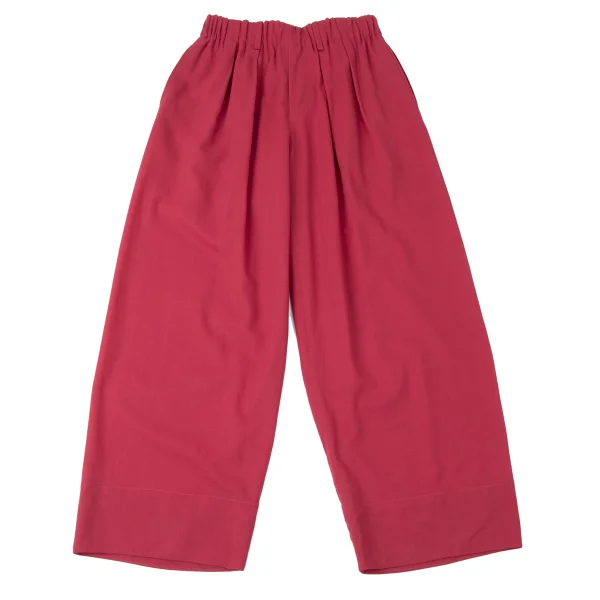 ISSEY MIYAKE Wool Nylon Stretch Tuck Pants Red 2 K-164934_001