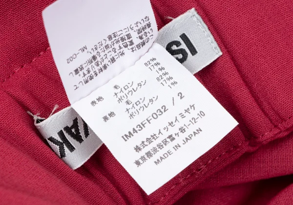 ISSEY MIYAKE Wool Nylon Stretch Tuck Pants K-164934_010