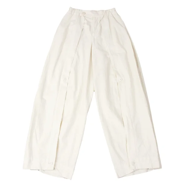 ISSEY MIYAKE  Front Button Tuck Design Pants Ivory S-M K-164935_001