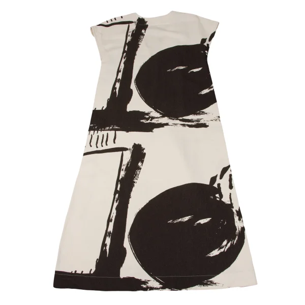 ISSEY MIYAKE Graphic Printed V Neck Sleeveless Dress K-164940_008