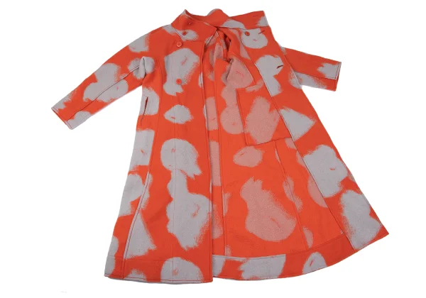 ISSEY MIYAKE Patterned High Neck Coat K-164941_010