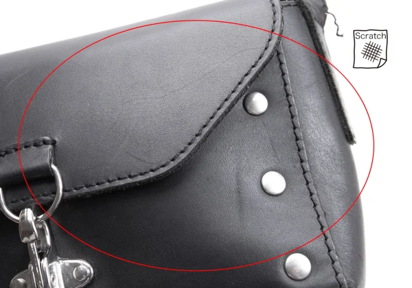 MM6 MAISON MARGIELA Studs Crack Foil Leather Shoulder Bag K-164943_004