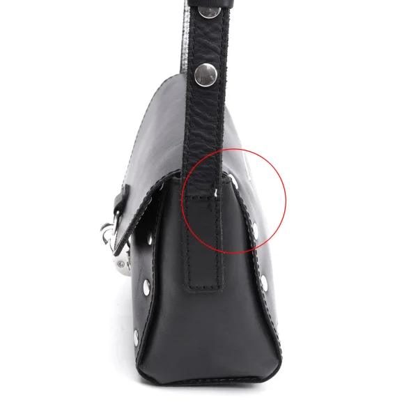 MM6 MAISON MARGIELA Studs Crack Foil Leather Shoulder Bag K-164943_005