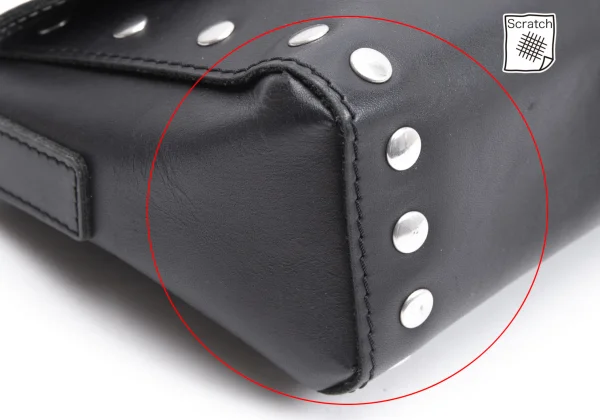 MM6 MAISON MARGIELA Studs Crack Foil Leather Shoulder Bag K-164943_011