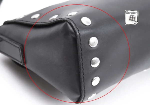 MM6 MAISON MARGIELA Studs Crack Foil Leather Shoulder Bag K-164943_012