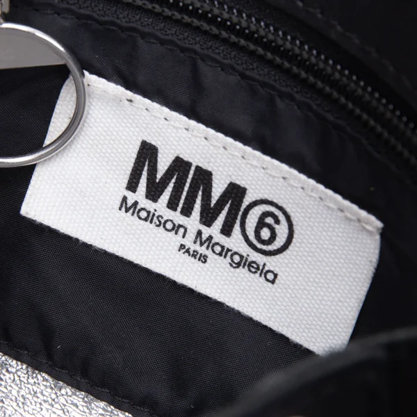 MM6 MAISON MARGIELA Studs Crack Foil Leather Shoulder Bag K-164943_019