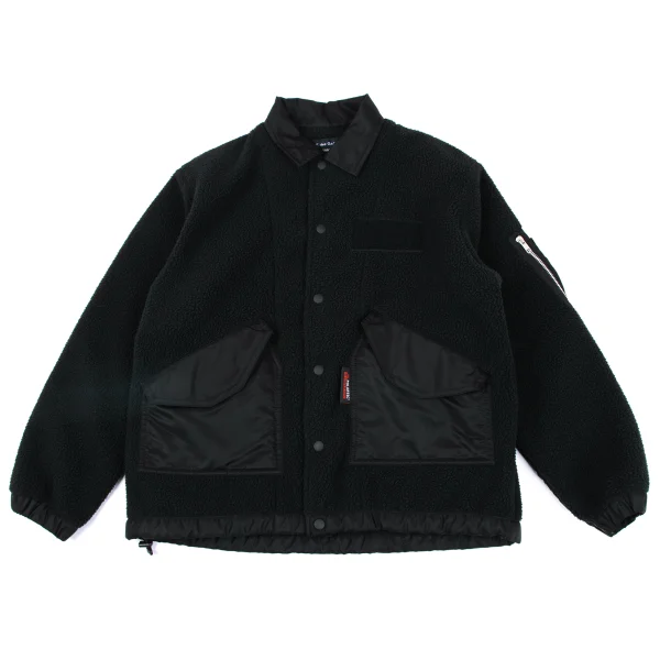 COMME des GARCONS HOMME Nylon Switching Poly Fleece Jacket Black XS K-164950_001