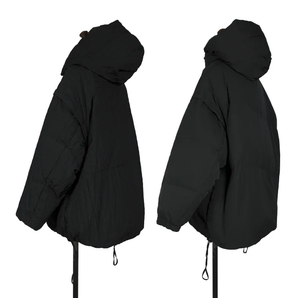 MAISON SPECIAL Check Weave Lining Detachable Hood Reversible Down Jacket K-164961_002