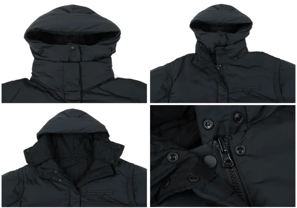 MAISON SPECIAL Check Weave Lining Detachable Hood Reversible Down Jacket K-164961_005