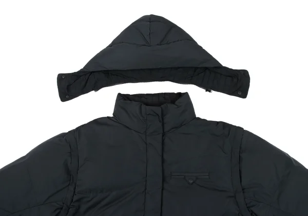 MAISON SPECIAL Check Weave Lining Detachable Hood Reversible Down Jacket K-164961_006