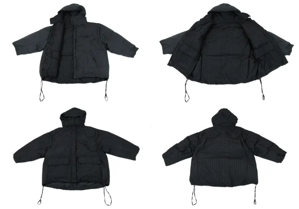 MAISON SPECIAL Check Weave Lining Detachable Hood Reversible Down Jacket K-164961_013