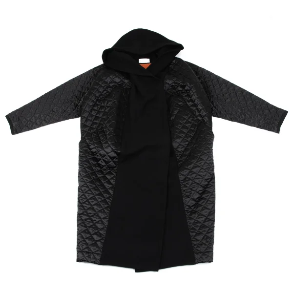 REALITY STUDIO Wool Blend Switching Design Quilting Hooded Coat K-164966_002