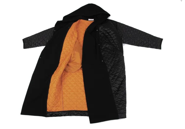 REALITY STUDIO Wool Blend Switching Design Quilting Hooded Coat K-164966_010