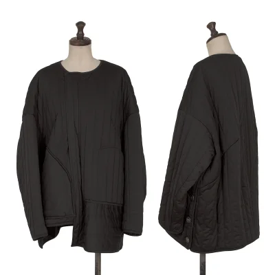 nagonstans Poly Stitch Stripe Padded Collarless Jacket