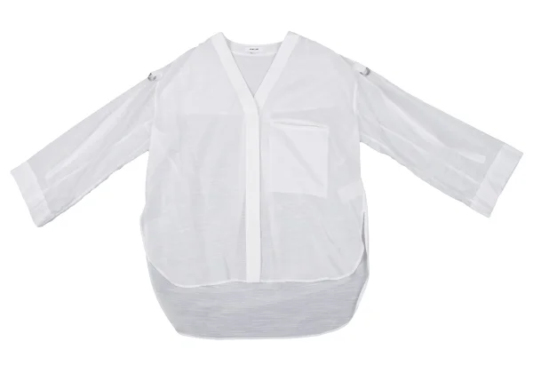 HELMUT LANG Cotton Silk See-through Blouse K-164973_002