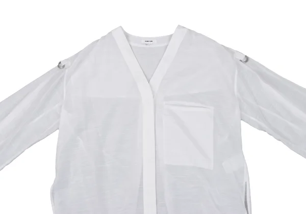 HELMUT LANG Cotton Silk See-through Blouse K-164973_003