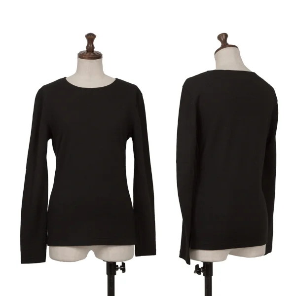 Y's Wool Long Sleeve Top Black 3 K-164981_001