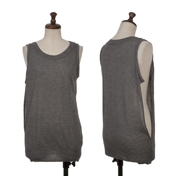 Unbranded Wool Blend Side Slit Tank Top Grey S-M K-164982_001