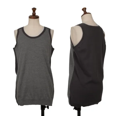 Y's Cotton Wool Switching Design Tank Top