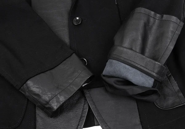 Y's Leather Patchwork 2B Jacket K-164985_007