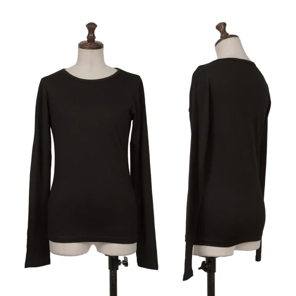 MICHIKO by Y's Wool Boat-neck Top Black 2 K-164987_001